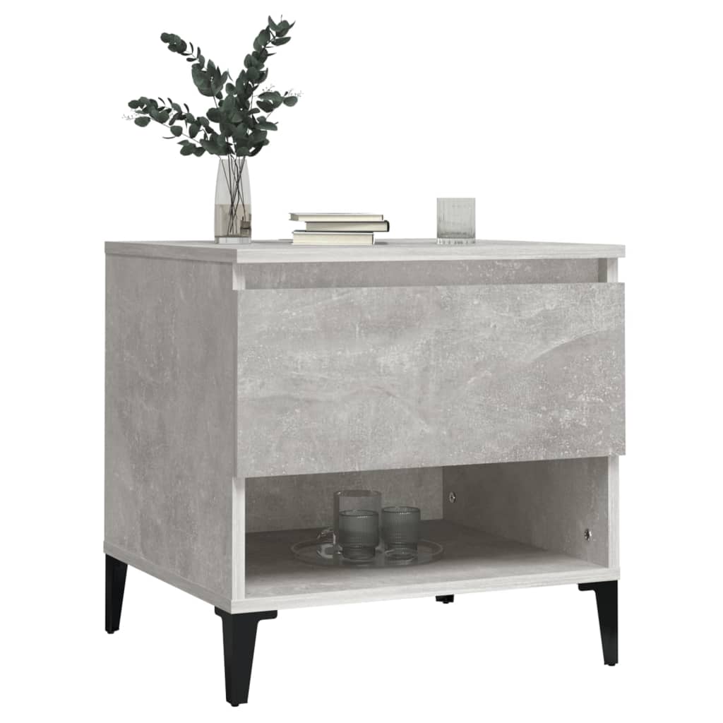 vidaXL Masă laterală, gri beton, 50x46x50 cm, lemn compozit vidaXL Masă laterală, gri beton, 50x46x50 cm, lemn compozit