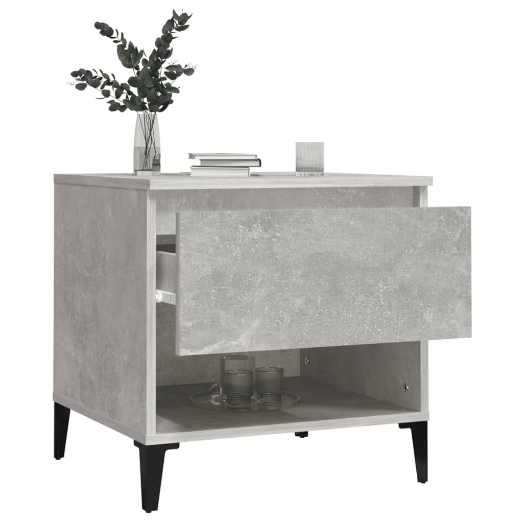 vidaXL Masă laterală, gri beton, 50x46x50 cm, lemn compozit vidaXL Masă laterală, gri beton, 50x46x50 cm, lemn compozit