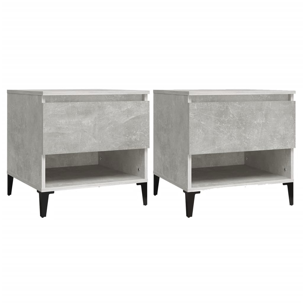 vidaXL Mese laterale, 2 buc., gri beton, 50x46x50 cm, lemn compozit