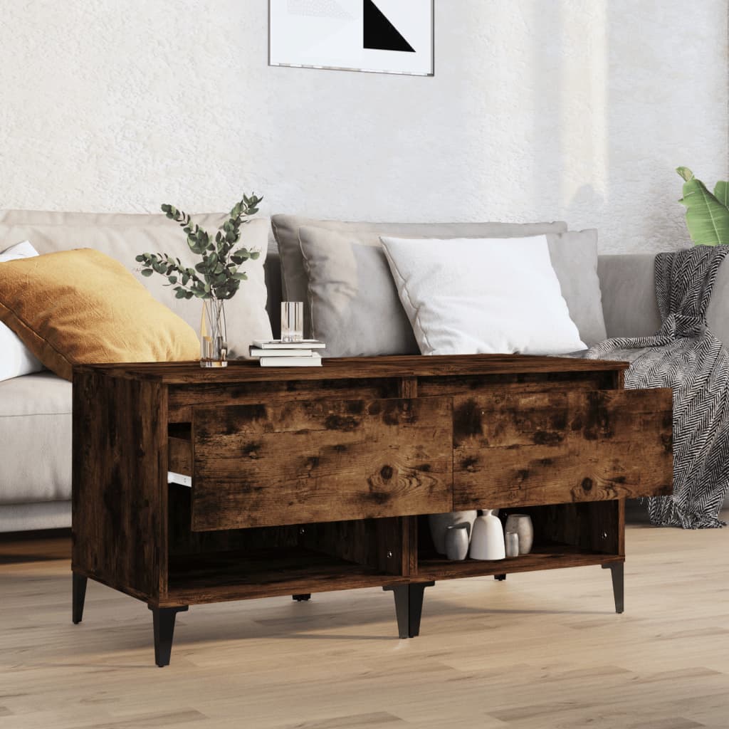 vidaXL Mese laterale 2 buc. stejar fumuriu 50x46x50 cm lemn compozit