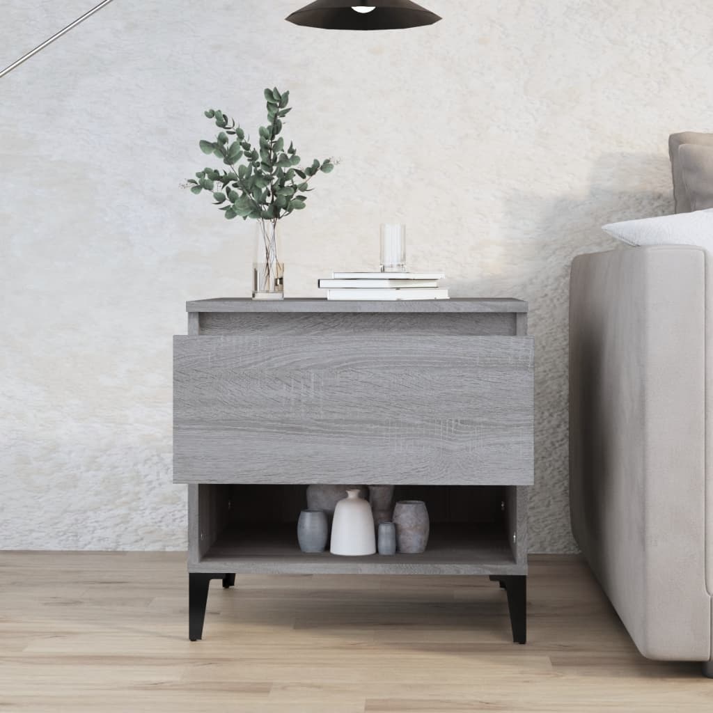 vidaXL Masă laterală, gri sonoma, 50x46x50 cm, lemn compozit vidaXL Masă laterală, gri sonoma, 50x46x50 cm, lemn compozit