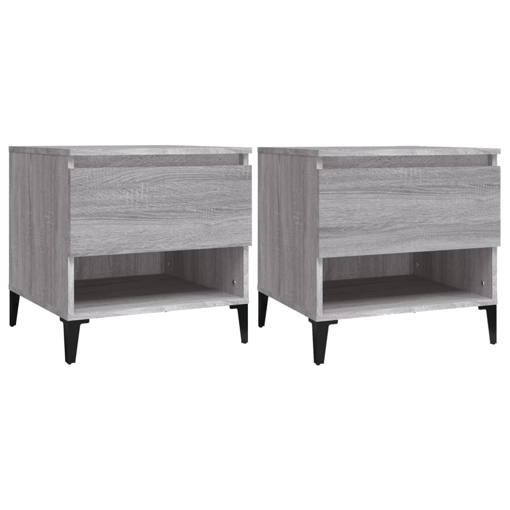 vidaXL Mese laterale, 2 buc., gri sonoma, 50x46x50 cm, lemn compozit