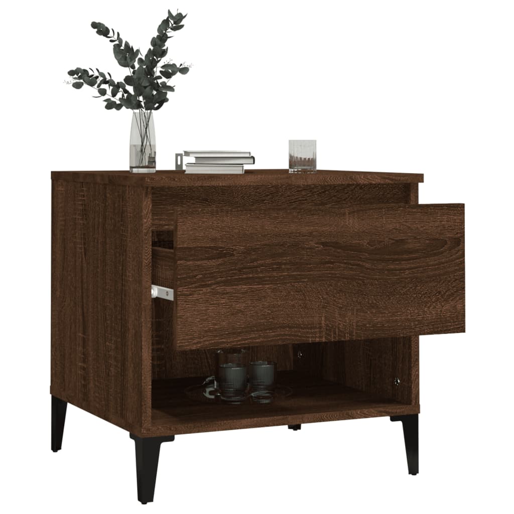 vidaXL Mese laterale 2 buc. stejar maro 50x46x50 cm lemn compozit