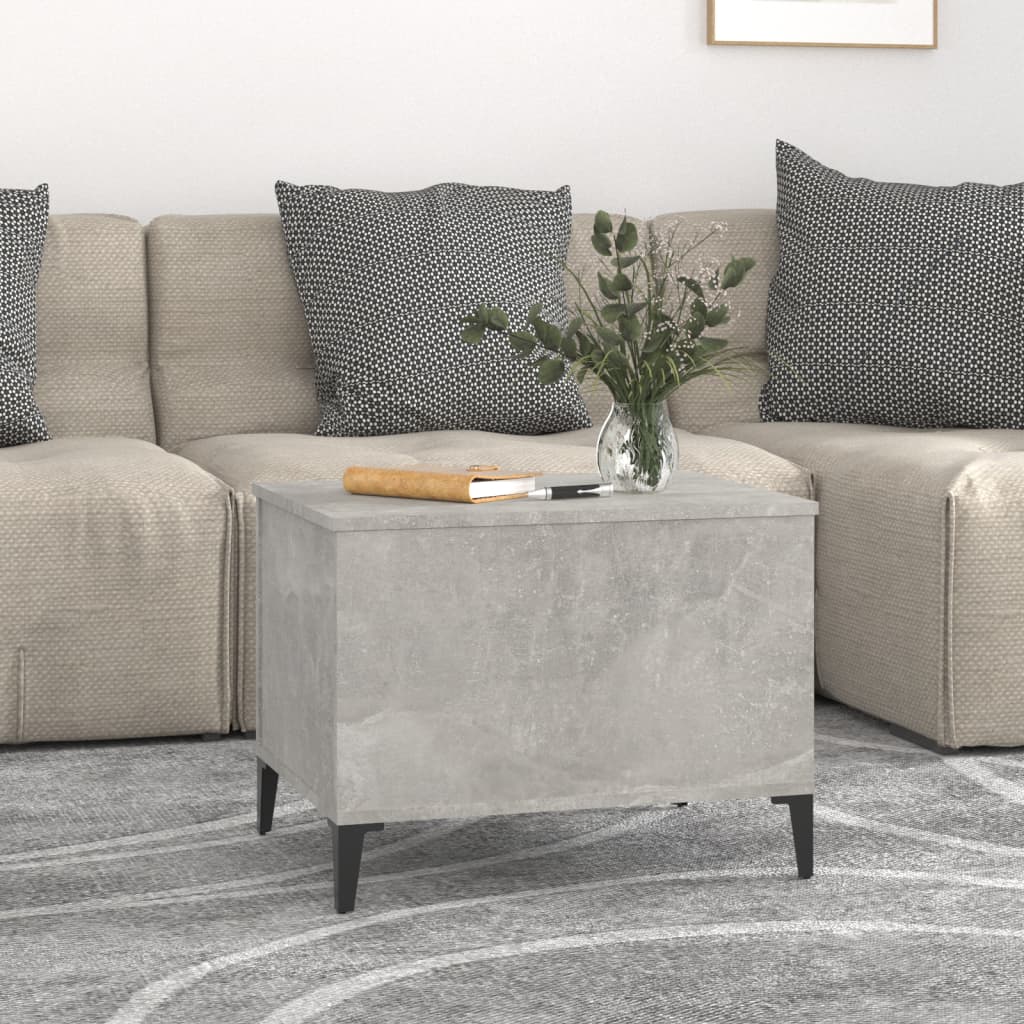 vidaXL Măsuță de cafea, gri beton, 60x44,5x45 cm, lemn prelucrat