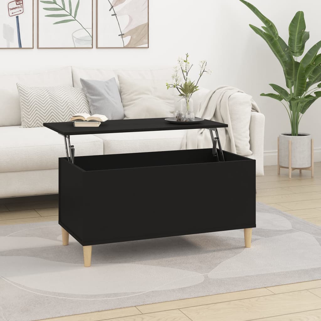 vidaXL Măsuță de cafea, negru, 90x44,5x45 cm, lemn compozit vidaXL Măsuță de cafea, negru, 90x44,5x45 cm, lemn compozit