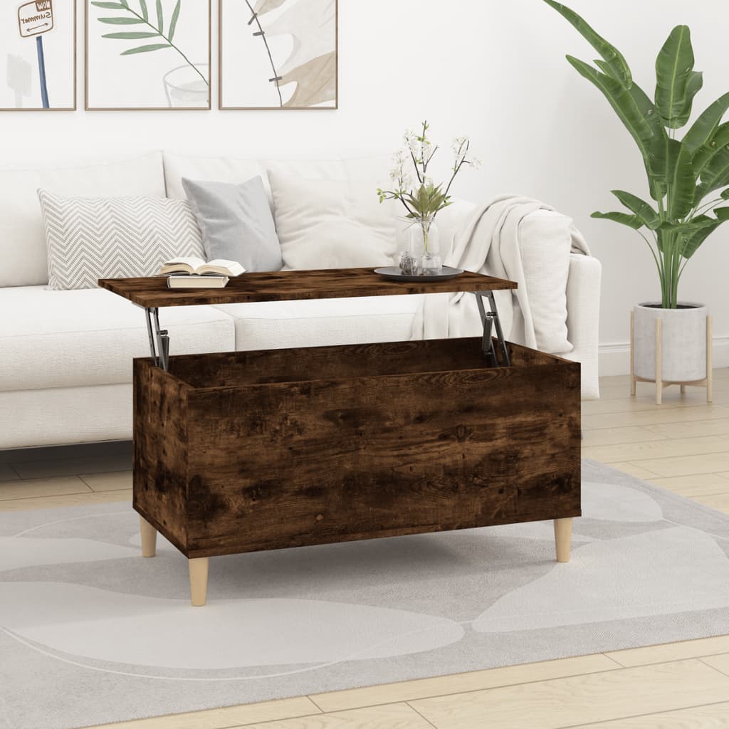 vidaXL Măsuță de cafea, stejar fumuriu, 90x44,5x45 cm, lemn compozit vidaXL Măsuță de cafea, stejar fumuriu, 90x44,5x45 cm, lemn compozit