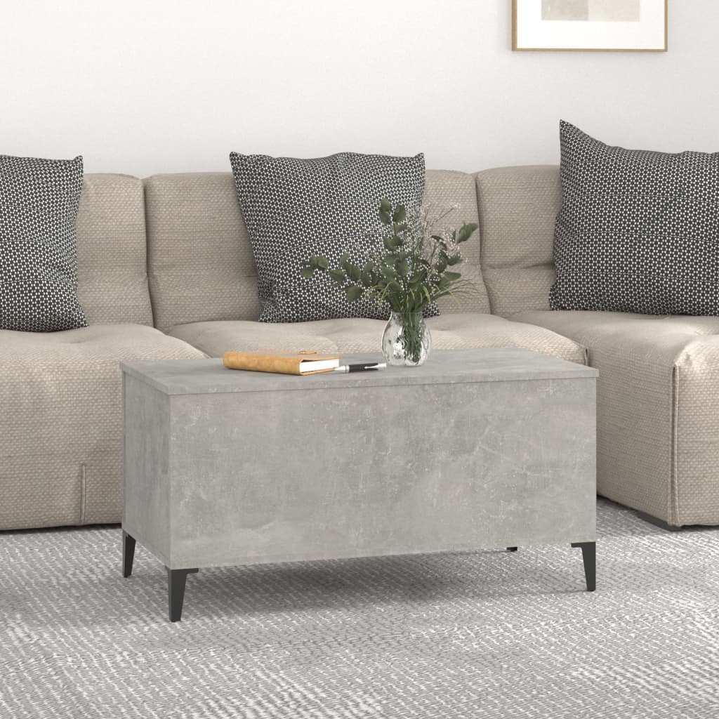 vidaXL Măsuță de cafea, gri beton, 90x44,5x45 cm, lemn compozit