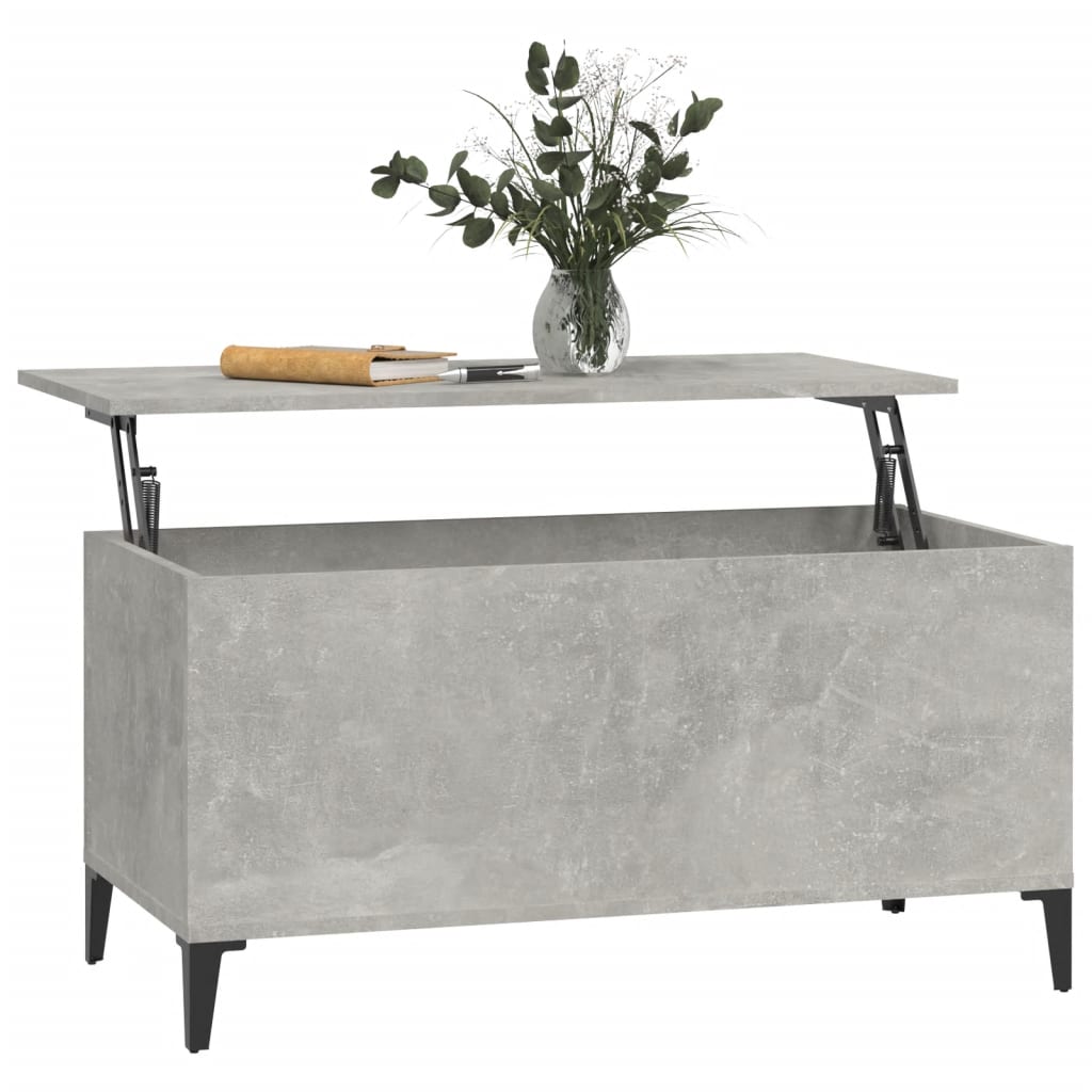 vidaXL Măsuță de cafea, gri beton, 90x44,5x45 cm, lemn compozit
