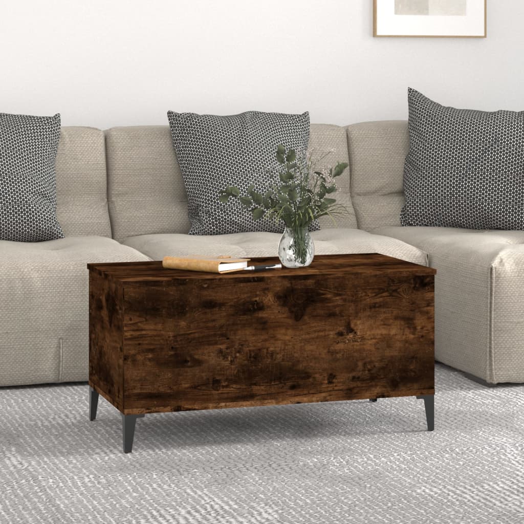 vidaXL Măsuță de cafea, stejar fumuriu, 90x44,5x45 cm, lemn compozit vidaXL Măsuță de cafea, stejar fumuriu, 90x44,5x45 cm, lemn compozit