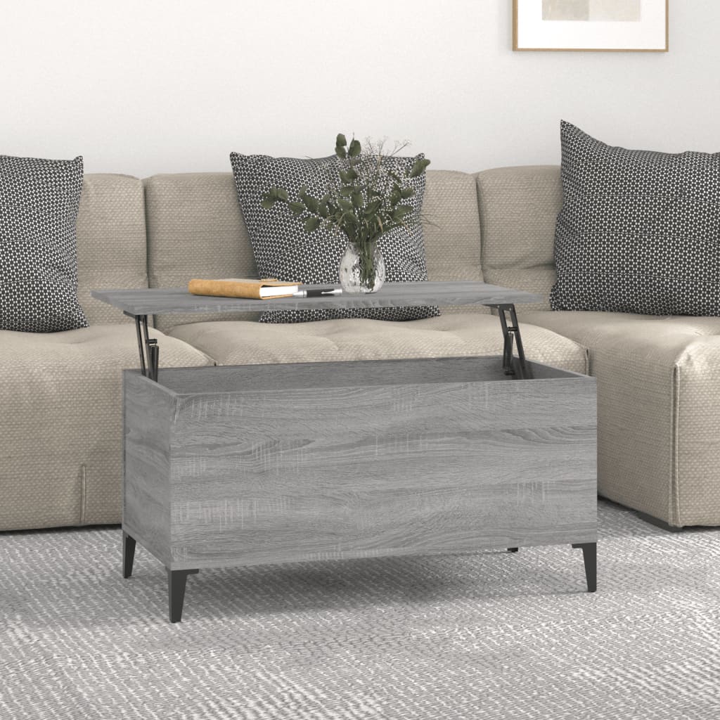 vidaXL Măsuță de cafea, gri sonoma, 90x44,5x45 cm, lemn compozit vidaXL Măsuță de cafea, gri sonoma, 90x44,5x45 cm, lemn compozit