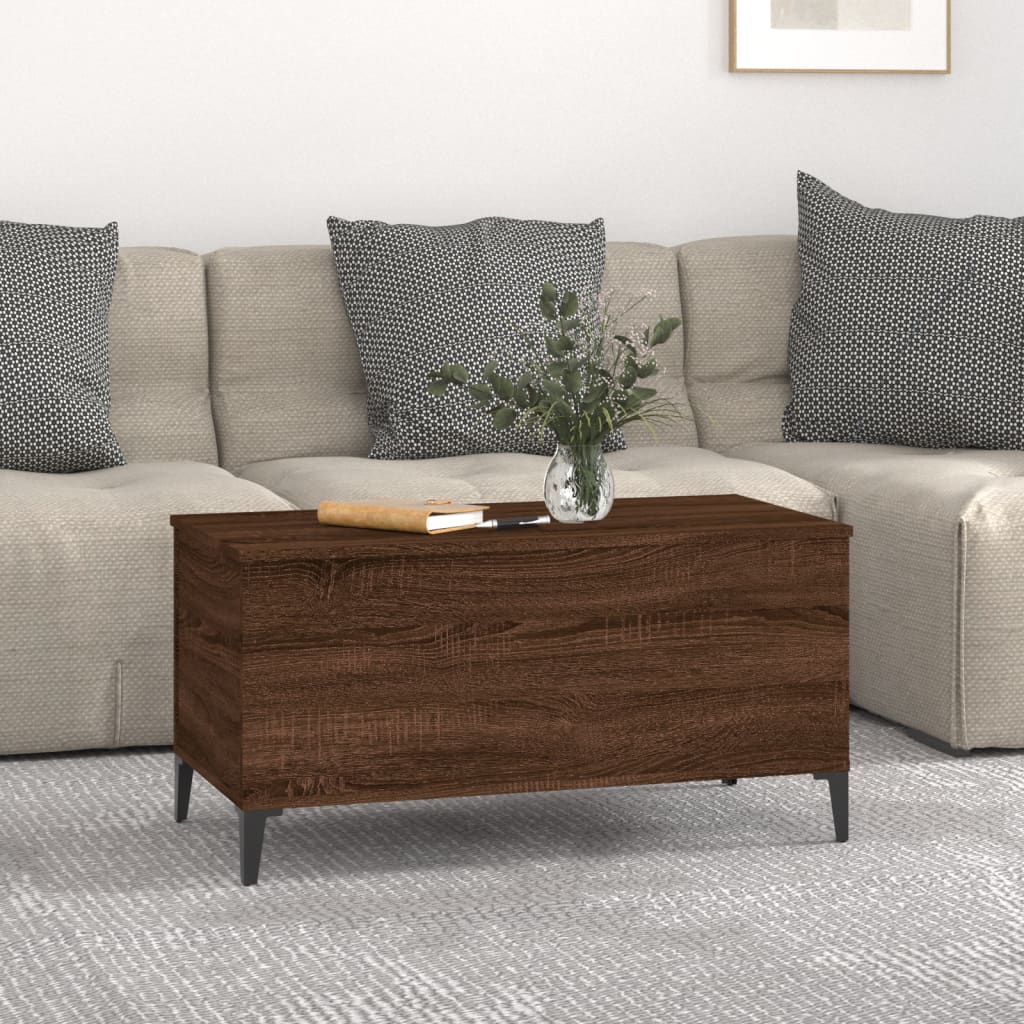 vidaXL Măsuță de cafea, stejar maro, 90x44,5x45 cm, lemn compozit vidaXL Măsuță de cafea, stejar maro, 90x44,5x45 cm, lemn compozit