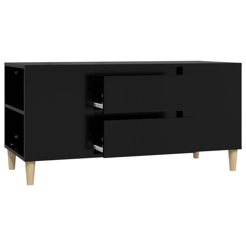 vidaXL Comodă TV, negru, 102x44,5x50 cm, lemn prelucrat