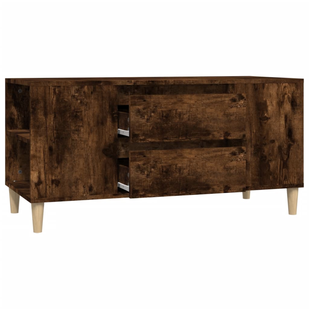 vidaXL Comodă TV, stejar fumuriu, 102x44,5x50 cm, lemn prelucrat vidaXL Comodă TV, stejar fumuriu, 102x44,5x50 cm, lemn prelucrat