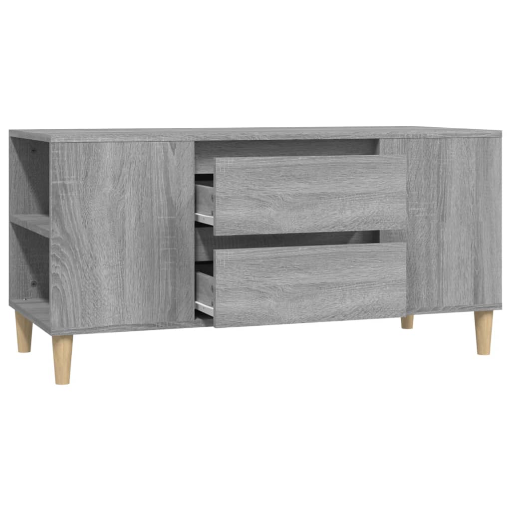 vidaXL Comodă TV, gri sonoma, 102x44,5x50 cm, lemn prelucrat vidaXL Comodă TV, gri sonoma, 102x44,5x50 cm, lemn prelucrat