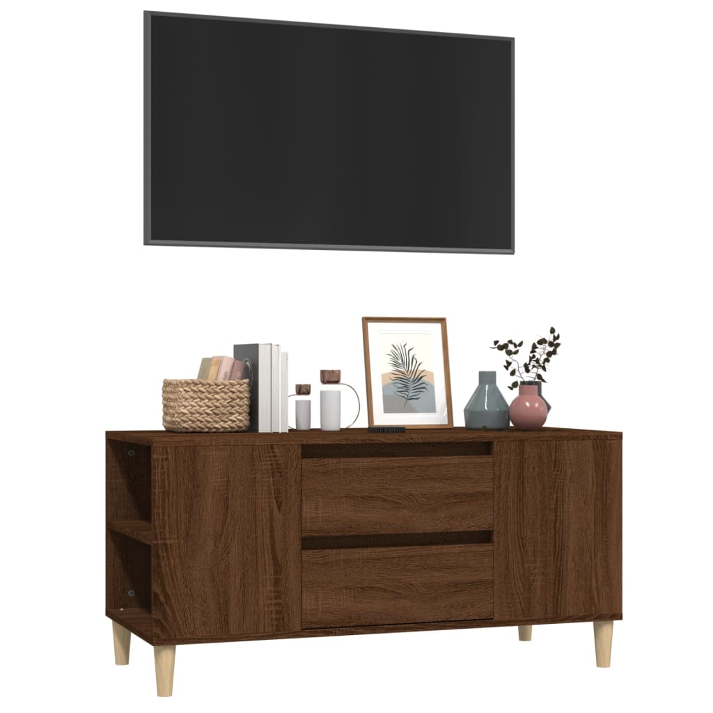 vidaXL Comodă TV, stejar maro, 102x44,5x50 cm, lemn prelucrat