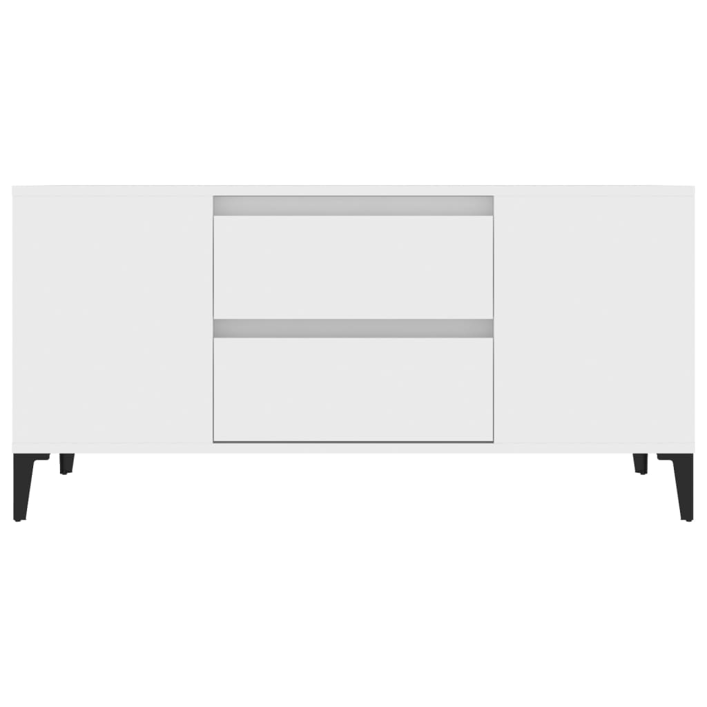 vidaXL Comodă TV, alb, 102x44,5x50 cm, lemn prelucrat