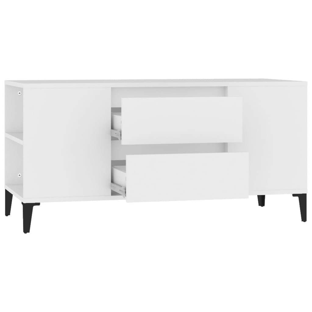 vidaXL Comodă TV, alb, 102x44,5x50 cm, lemn prelucrat