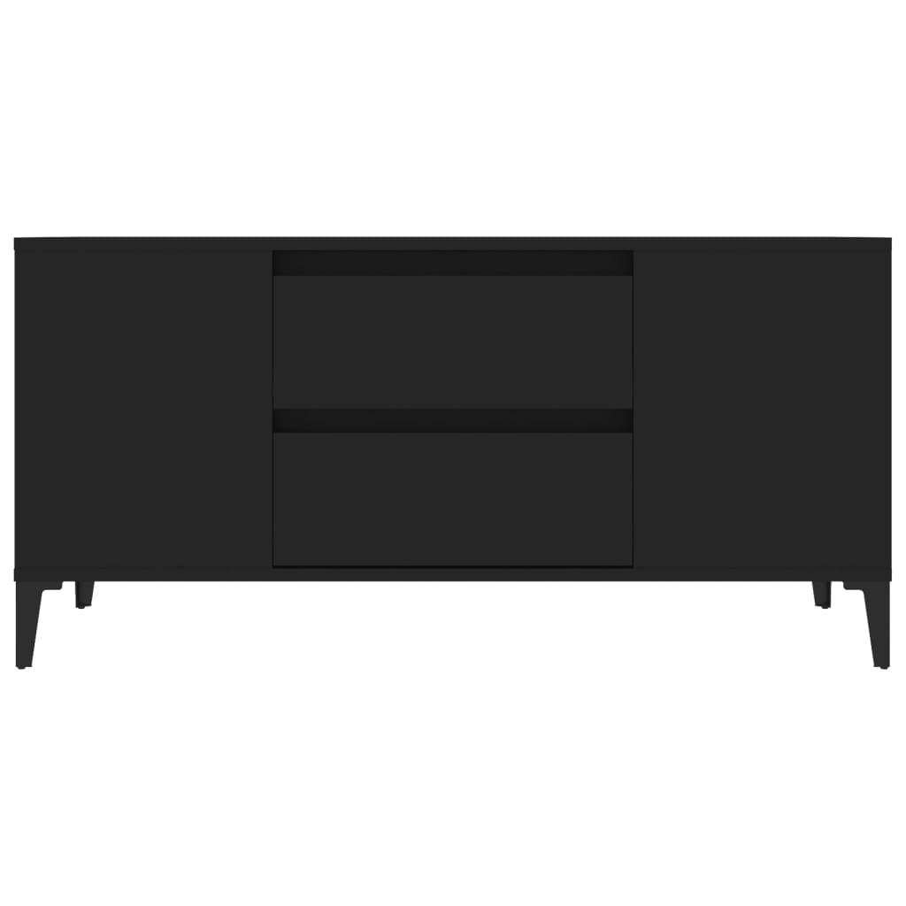 vidaXL Comodă TV, negru, 102x44,5x50 cm, lemn prelucrat