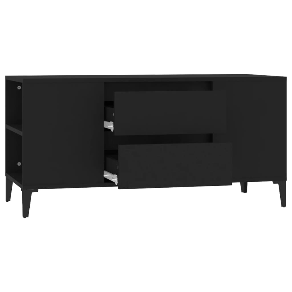 vidaXL Comodă TV, negru, 102x44,5x50 cm, lemn prelucrat