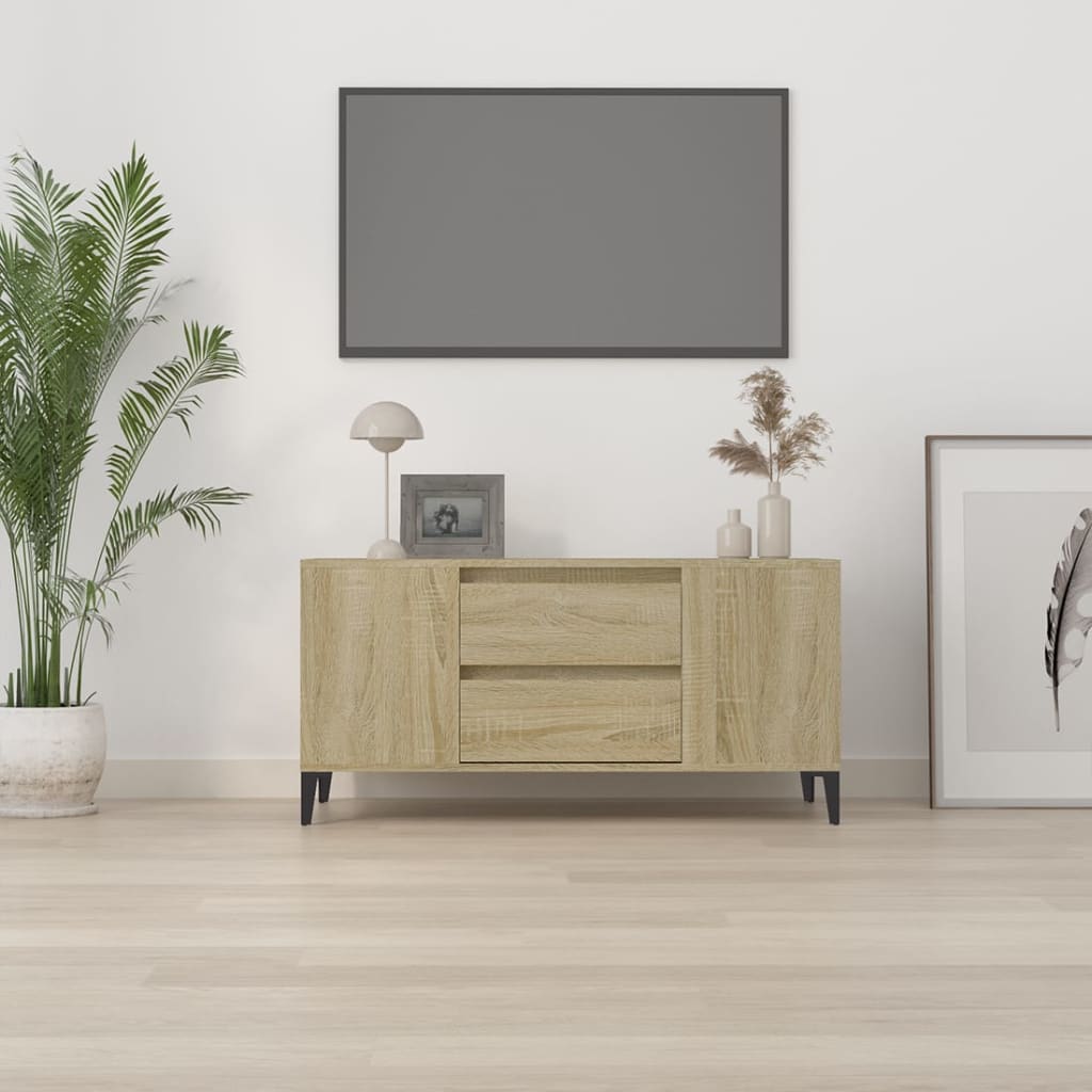 vidaXL Comodă TV, stejar sonoma, 102x44,5x50 cm, lemn prelucrat vidaXL Comodă TV, stejar sonoma, 102x44,5x50 cm, lemn prelucrat