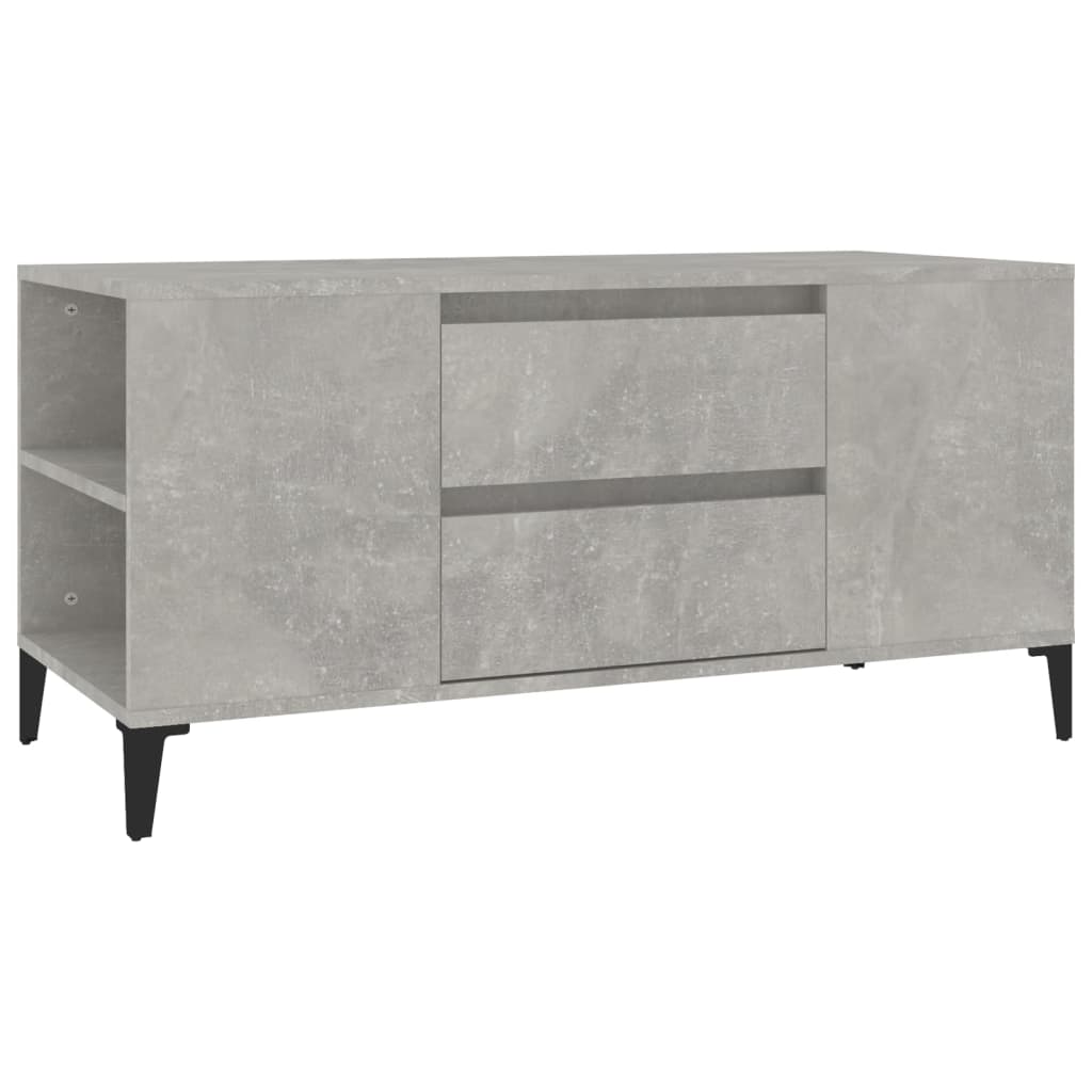 vidaXL Comodă TV, gri beton, 102x44,5x50 cm, lemn prelucrat vidaXL Comodă TV, gri beton, 102x44,5x50 cm, lemn prelucrat