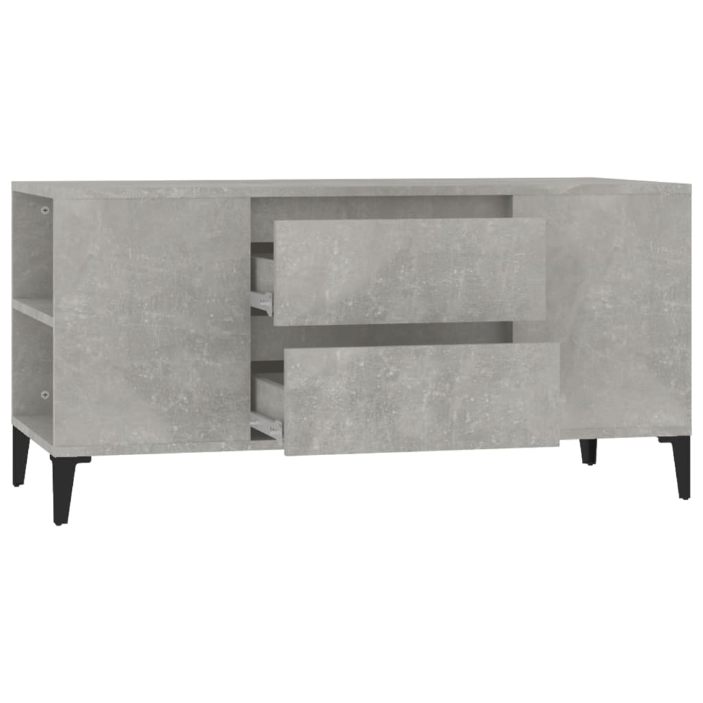 vidaXL Comodă TV, gri beton, 102x44,5x50 cm, lemn prelucrat vidaXL Comodă TV, gri beton, 102x44,5x50 cm, lemn prelucrat