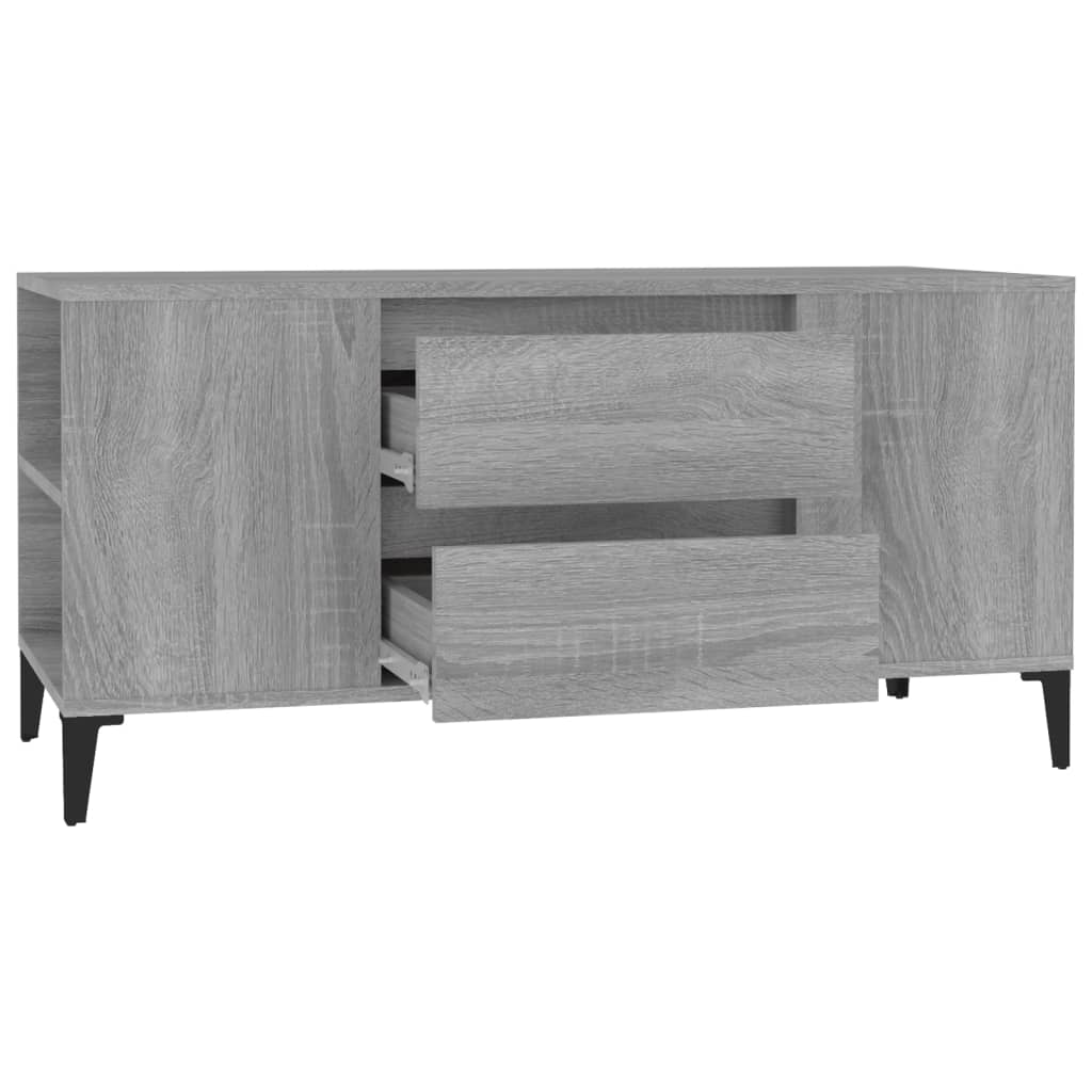 vidaXL Comodă TV, gri sonoma, 102x44,5x50 cm, lemn prelucrat vidaXL Comodă TV, gri sonoma, 102x44,5x50 cm, lemn prelucrat