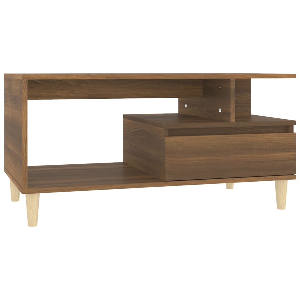 vidaXL Măsuță de cafea, stejar maro, 90x49x45 cm, lemn prelucrat vidaXL Măsuță de cafea, stejar maro, 90x49x45 cm, lemn prelucrat
