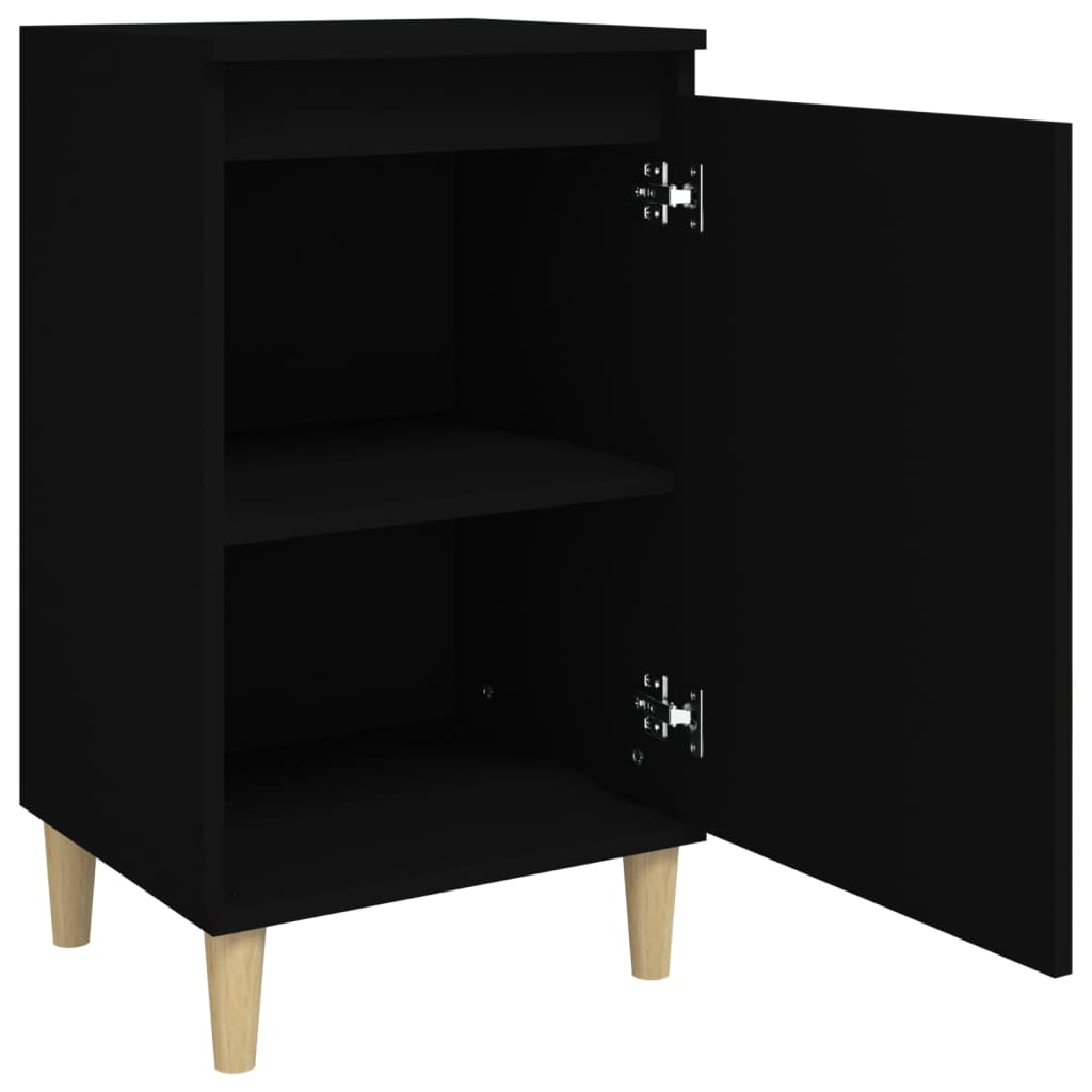 vidaXL Noptiere, 2 buc, negru, 40x35x70 cm, lemn prelucrat