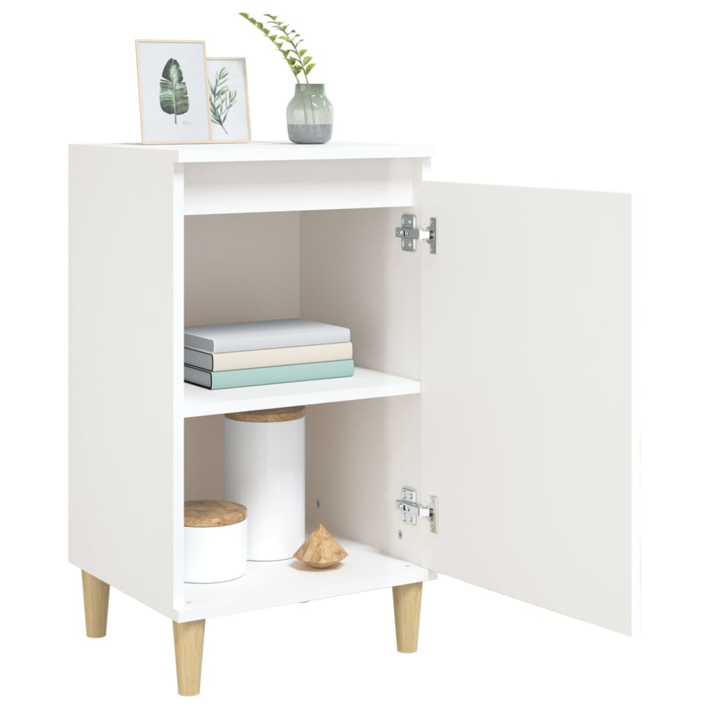 vidaXL Noptiere, 2 buc., alb extralucios, 40x35x70 cm, lemn prelucrat