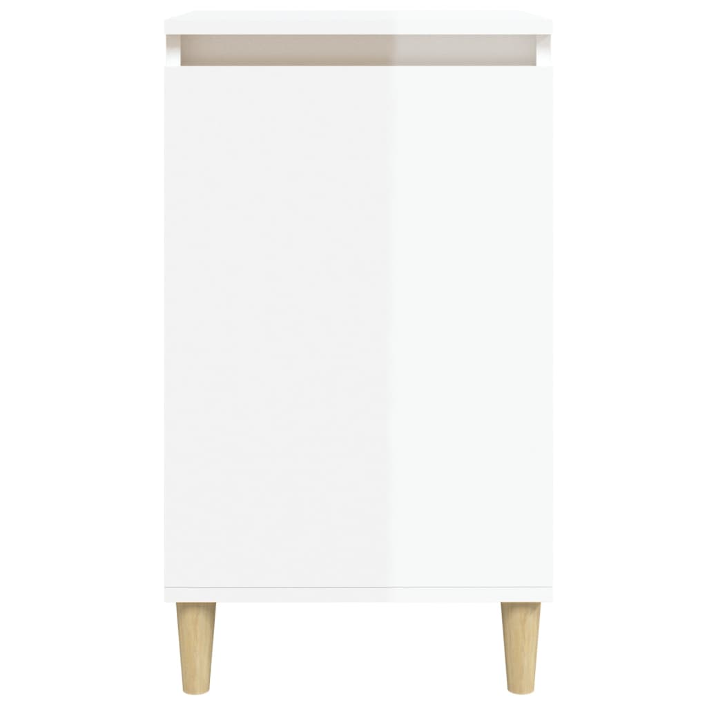 vidaXL Noptiere, 2 buc., alb extralucios, 40x35x70 cm, lemn prelucrat
