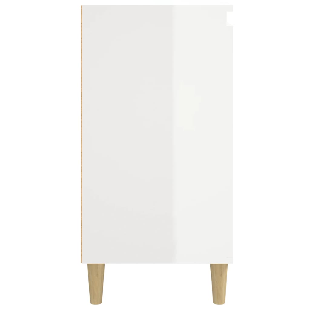 vidaXL Noptiere, 2 buc., alb extralucios, 40x35x70 cm, lemn prelucrat