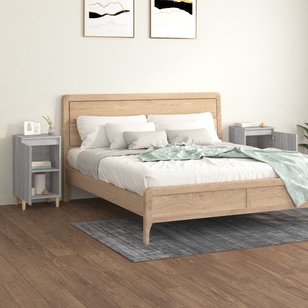 vidaXL Noptiere, 2 buc., gri sonoma, 40x35x70 cm, lemn prelucrat