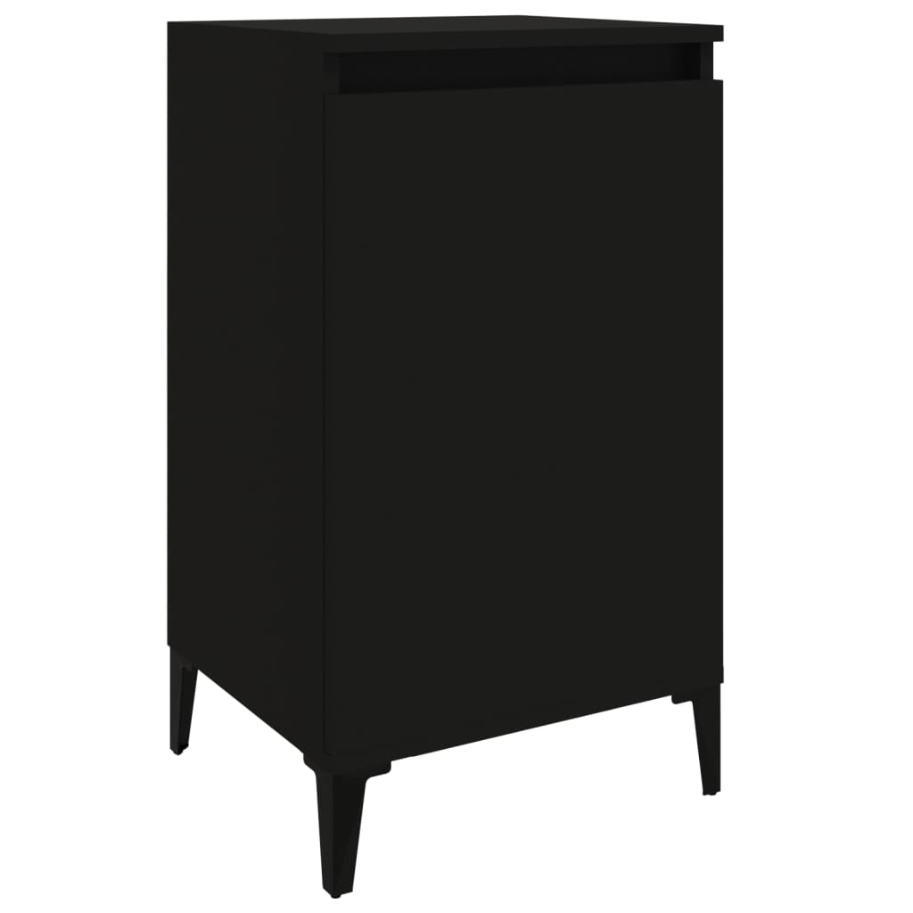 vidaXL Noptiere, 2 buc, negru, 40x35x70 cm, lemn prelucrat