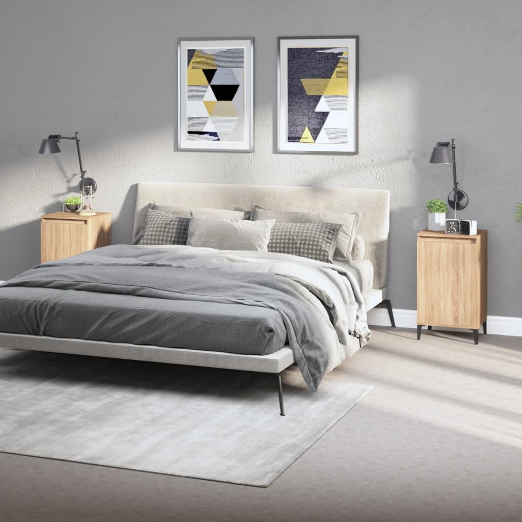vidaXL Noptiere, 2 buc., stejar sonoma, 40x35x70 cm, lemn prelucrat vidaXL Noptiere, 2 buc., stejar sonoma, 40x35x70 cm, lemn prelucrat