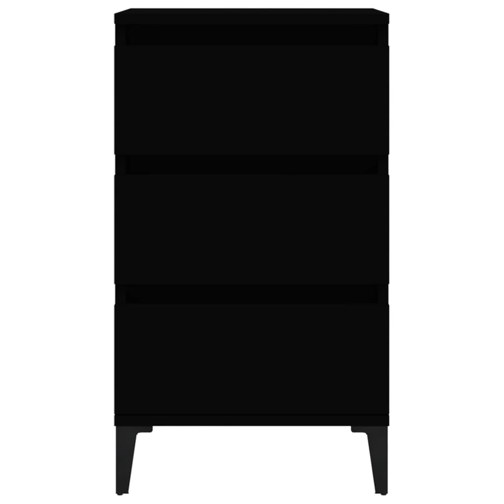 vidaXL Noptieră, negru, 40x35x70 cm, lemn prelucrat