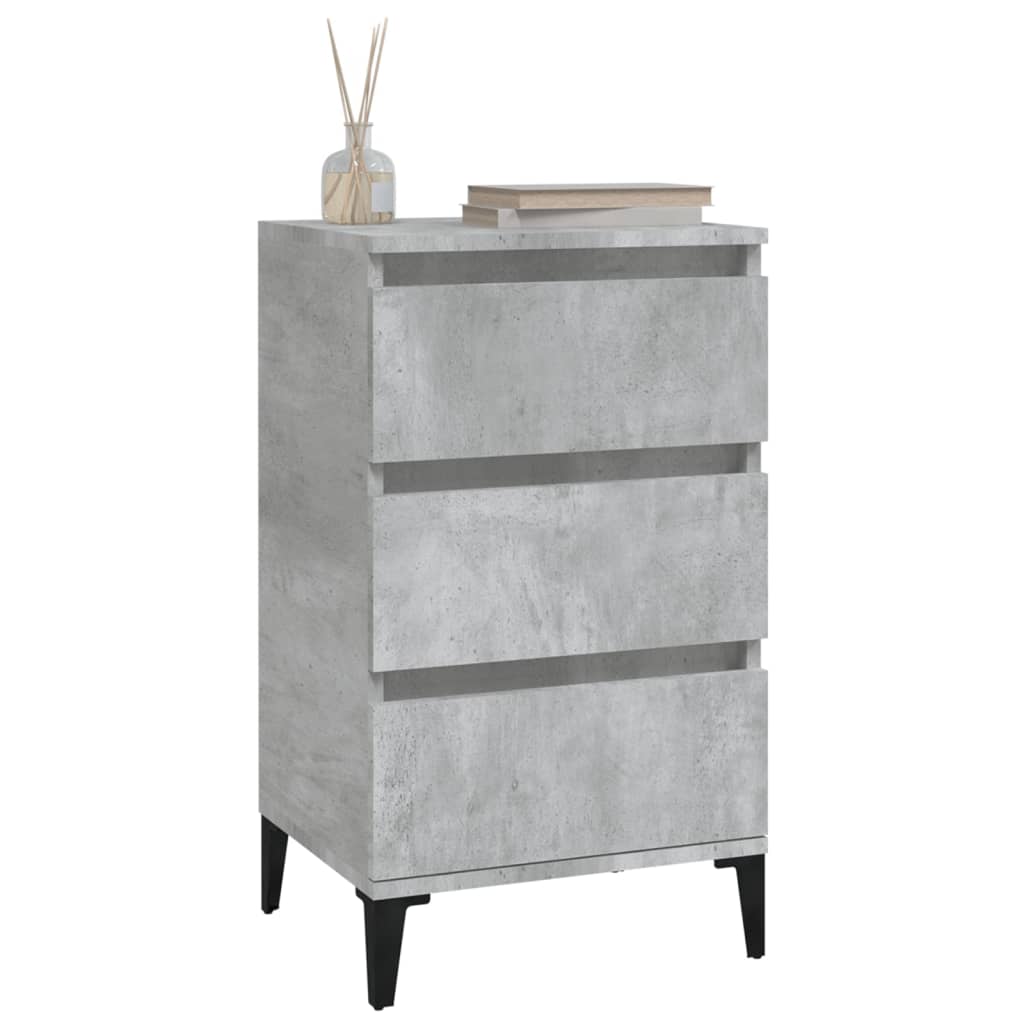 vidaXL Noptieră, gri beton, 40x35x70 cm, lemn prelucrat