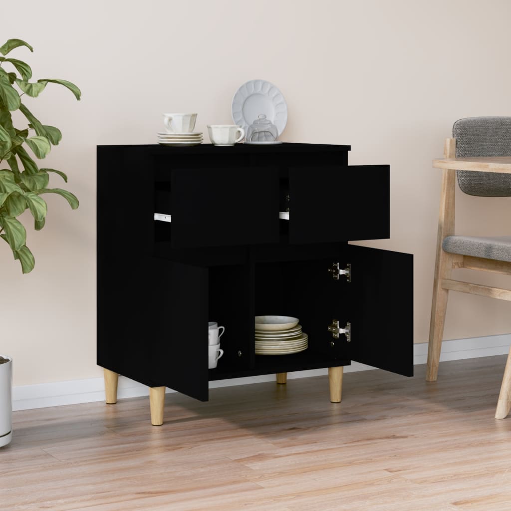 vidaXL Servantă, negru, 60x35x70 cm, lemn prelucrat