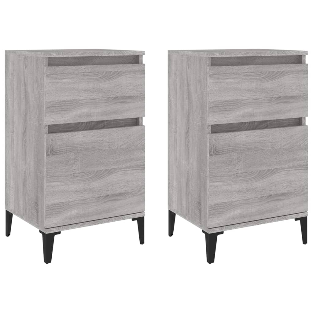 vidaXL Noptiere, 2 buc., gri sonoma, 40x35x70 cm vidaXL Noptiere, 2 buc., gri sonoma, 40x35x70 cm