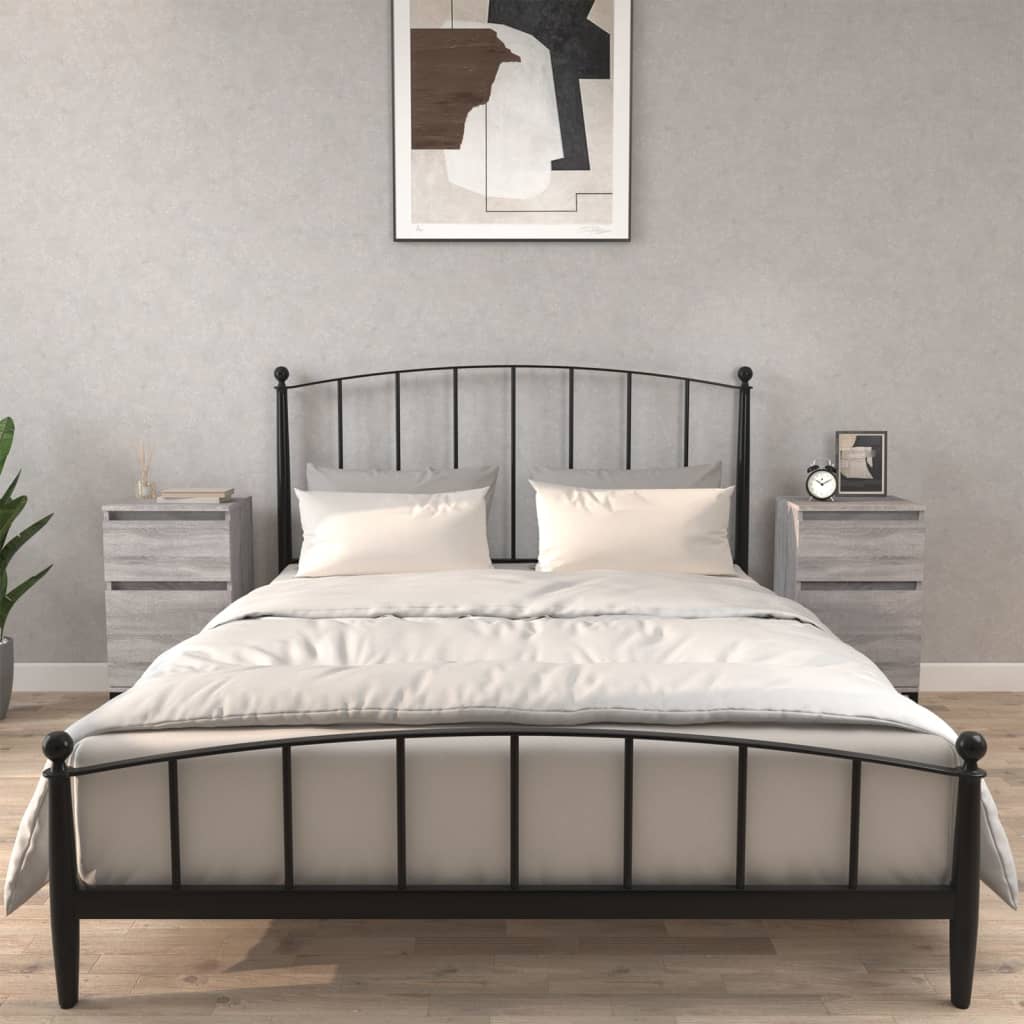 vidaXL Noptiere, 2 buc., gri sonoma, 40x35x70 cm vidaXL Noptiere, 2 buc., gri sonoma, 40x35x70 cm
