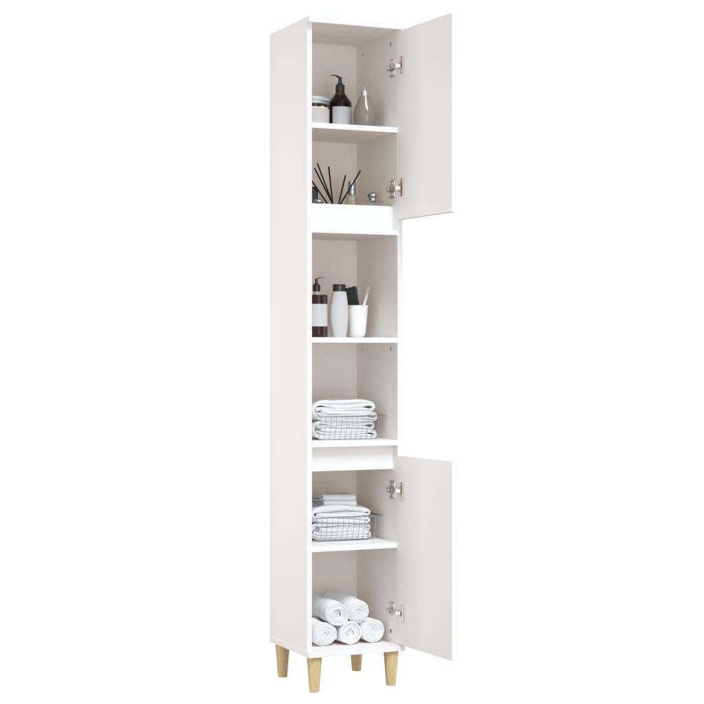 vidaXL Dulap de baie, alb, 30x30x190 cm, lemn prelucrat