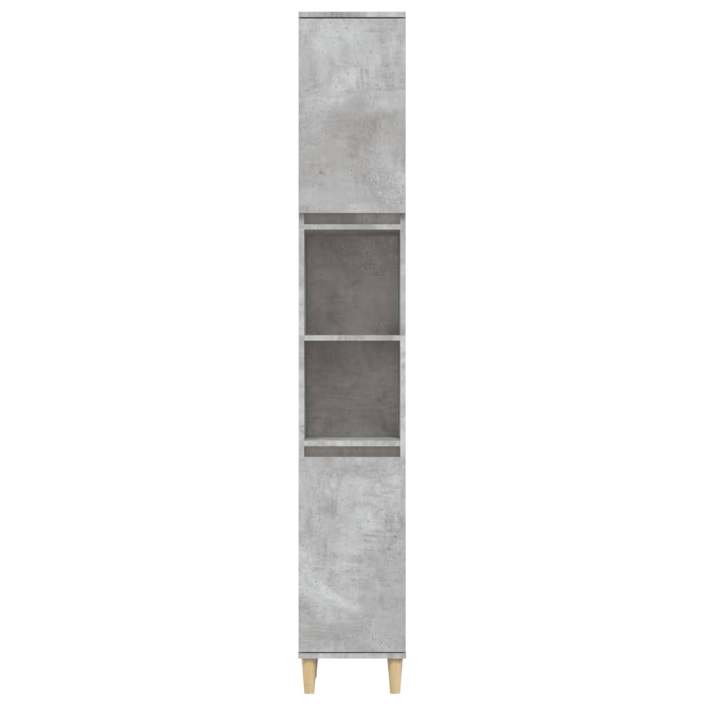 vidaXL Dulap de baie, gri beton, 30x30x190 cm, lemn prelucrat