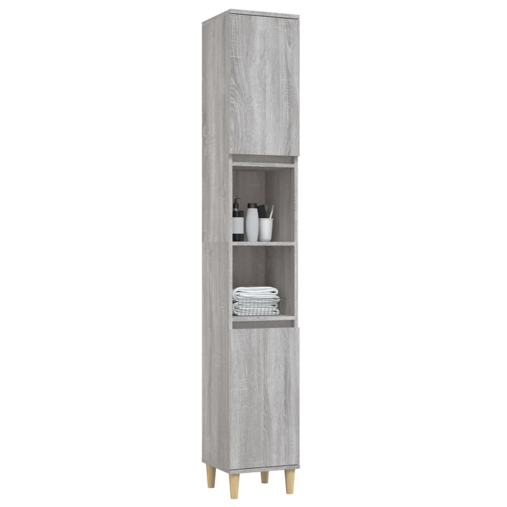 vidaXL Dulap de baie, gri sonoma, 30x30x190 cm, lemn prelucrat vidaXL Dulap de baie, gri sonoma, 30x30x190 cm, lemn prelucrat