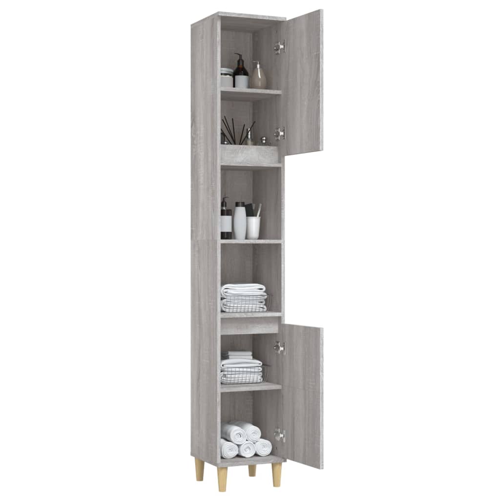 vidaXL Dulap de baie, gri sonoma, 30x30x190 cm, lemn prelucrat vidaXL Dulap de baie, gri sonoma, 30x30x190 cm, lemn prelucrat