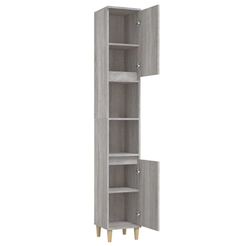 vidaXL Dulap de baie, gri sonoma, 30x30x190 cm, lemn prelucrat vidaXL Dulap de baie, gri sonoma, 30x30x190 cm, lemn prelucrat