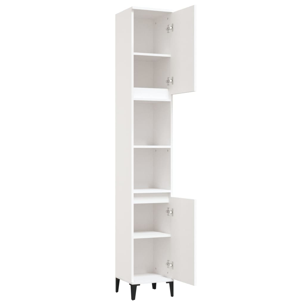 vidaXL Dulap de baie, alb, 30x30x190 cm, lemn prelucrat