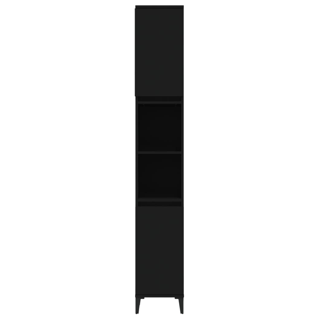vidaXL Dulap de baie, negru, 30x30x190 cm, lemn prelucrat vidaXL Dulap de baie, negru, 30x30x190 cm, lemn prelucrat