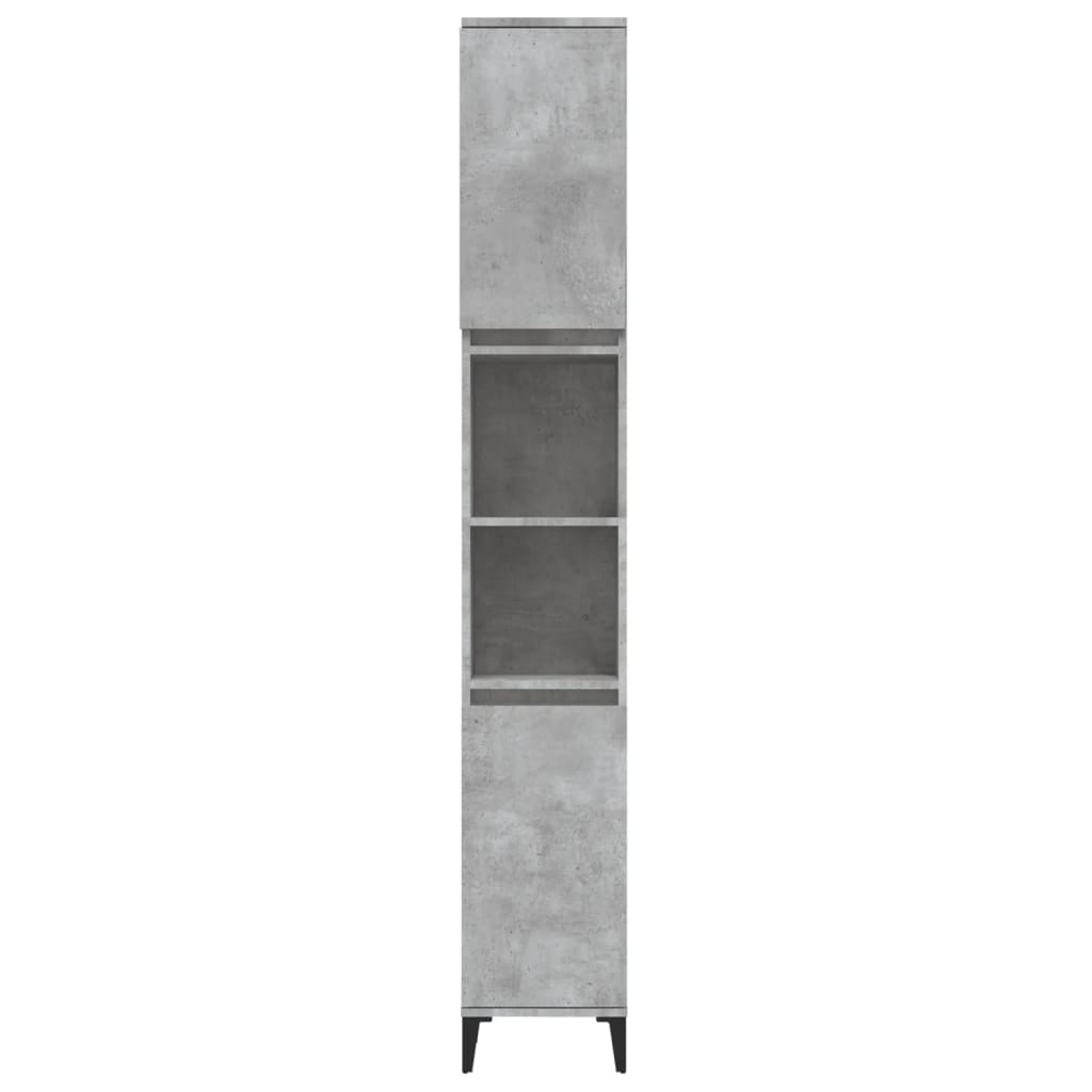 vidaXL Dulap de baie, gri beton, 30x30x190 cm, lemn prelucrat
