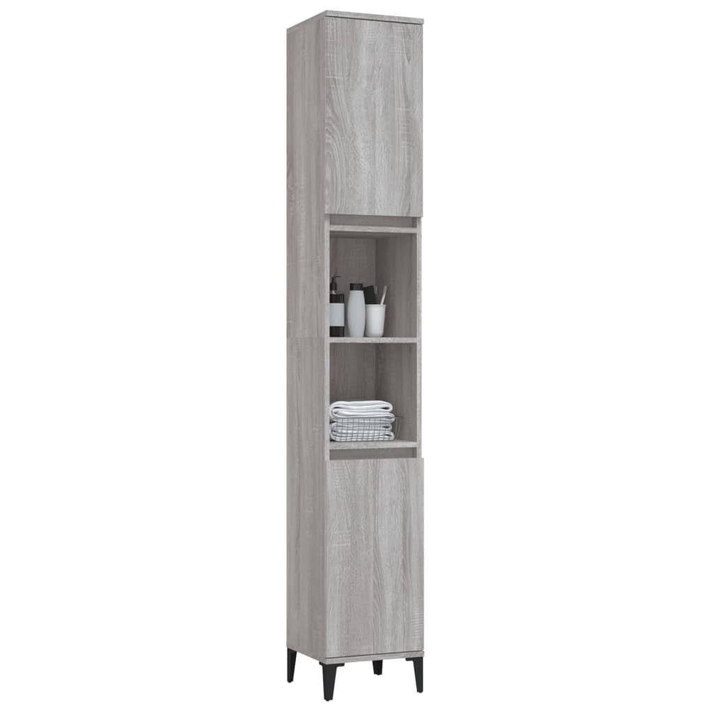 vidaXL Dulap de baie, gri sonoma, 30x30x190 cm, lemn prelucrat vidaXL Dulap de baie, gri sonoma, 30x30x190 cm, lemn prelucrat