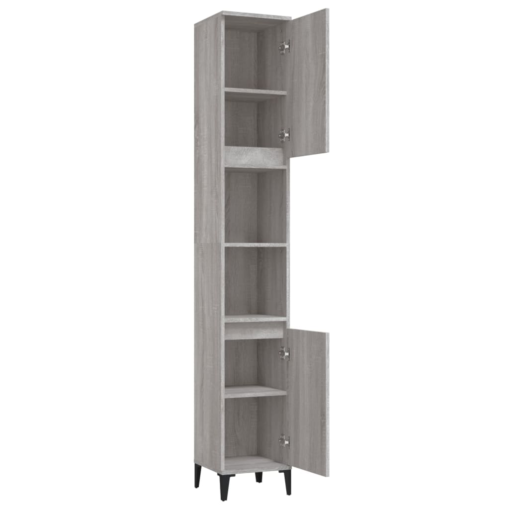 vidaXL Dulap de baie, gri sonoma, 30x30x190 cm, lemn prelucrat vidaXL Dulap de baie, gri sonoma, 30x30x190 cm, lemn prelucrat